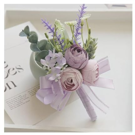 SHBHWS Lila serie nålblomma, konstgjorda blommor, rosor, orkidé, pion, dansfest, dekoration, bröllop, examen, tillbehör för gör-det-själv-kransar