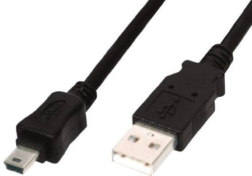 Assmann Electronic USB A/MiniB 1.8 M USB A/Mini B Male to USB A Male USB Cable – USB Cable (1.8 m, Black), Mini Usb B, MALE/MALE CABLE, 2.0, Black