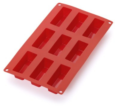 Lékué Mini-Kuchenbackform, Silikon, rot, 9 Mulden