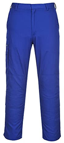 Portwest Bradford Work Trousers Pants Hard Wearing Knee Pad Pockets Workwear [46''] [Reg 31''] [Royal Blue]