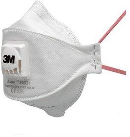 3M 9332+SP - Respiratore per polvere/nebbia/fumi metallici (valvola) (confezione da 5)
