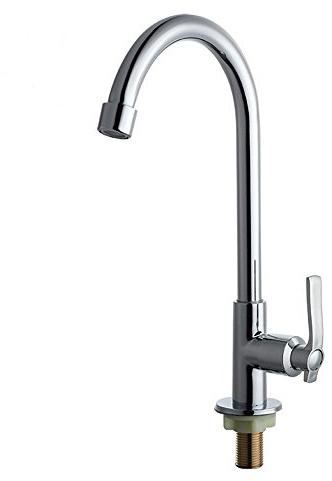 360 Grad schwenkbarer Wasserhahn aus Messing, Kaltwasserhahn, Küchenspüle, Waschbecken, Wasserhahn, verchromt
