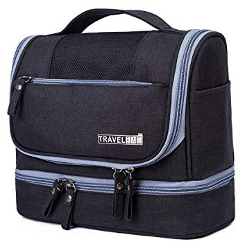 FANDARE Kulturbeutel Damen Herren Kosmetiktasche Reise Kulturbeutel, Waschtasche Kulturtasche zum Aufhängen mit getrennten Fächern für trockene und nasse Reiseartikel Wasserdicht Polyester