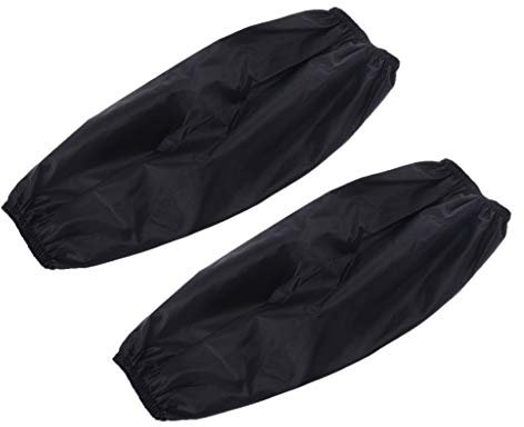 SmallJUN - 1 paio di manicotti impermeabili a prova di olio per la pulizia delle maniche, per la pulizia degli utensili da cucina, clip per fune metalliche, colore: nero