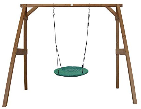 AXI Portique en Bois FSC Marron avec Balançoire Nid d’Oiseau Enfant 100 cm Summer | Balançoire Ronde pour Le Jardin
