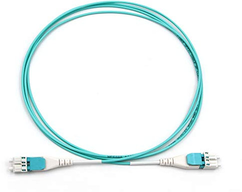 Ultra Spec Uniboot - Cavo in fibra ottica multimodale duplex OM4 LC-UPC/LC-UPC Flat Clip a polarità inversa ad alta densità, 2 metri