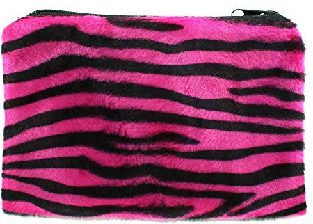 Make Up-, Kosmetik-, Schminkbeutel mit Zebramuster in schwarz/pink