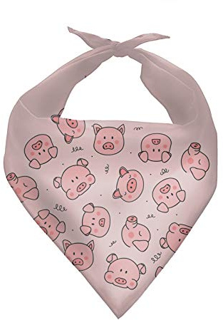 COEQINE Hundehalstuch, Halsband, Valentinstag, rosa Schweine-Muster, Schals, tägliche Lätzchen für kleine, mittelgroße und große Hunde, Katzen, waschbar, dreieckiges Taschentuch