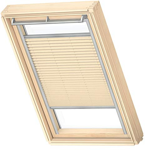 VELUX Original Dachfenster Plissee für M08, Cremebeige, mit Grauer Führungsschiene