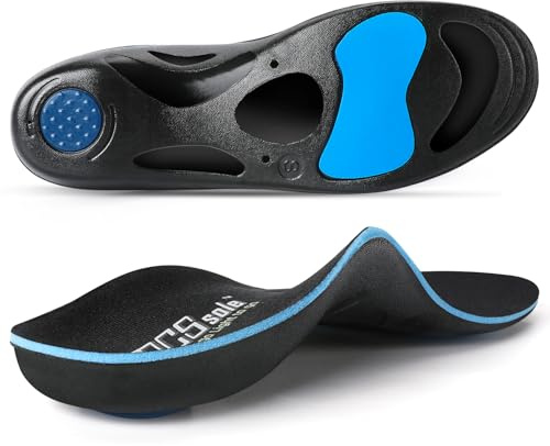 PCSsole Orthotic High Arch Support Insoles, Comfort Gel Work Boot Insert for Flat Feet, Plantar Fasciitis, Feet Pain, Heel Spur Pain,Metatarsalgia,Over Pronation for Men and Women