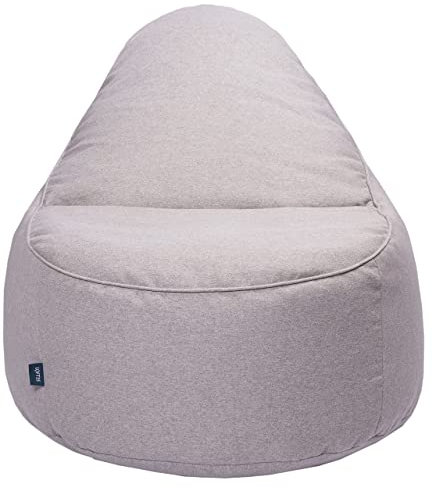 Loft 25 Sitzsack für Erwachsene, für den Innenbereich, superweich, gewebt, strapazierfähig und bequem, ergonomisches Design, leicht, Grau, gewebt