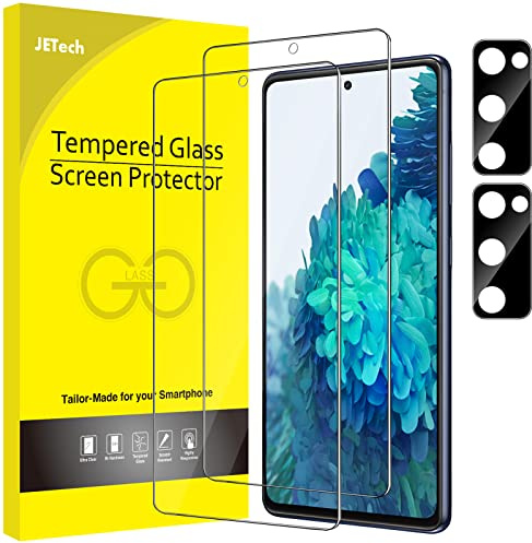 JETech Schutzfolie für Samsung Galaxy S20 FE 6,5 Zoll mit Kameraschutz, Panzer Schutz Glas Folie Displayschutz Kamera, Fingerabdruck-ID-Kompatibel, HD Klar, 2 Stück Jeweils