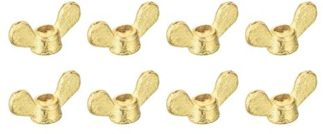 sourcing map 8 Stück Messing Flügelmutter M5 Flügelmutter Handdrehung Tighten Verschlüsse für Möbel Maschinen Elektronische Geräte