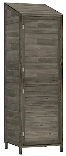 vidaXL Geräteschuppen Gartenhaus Schuppen Gerätehaus Lagerschuppen Satteldach Gartenschrank Pultdach Garten Anthrazit 55x52x174,5cm Massivholz Tanne