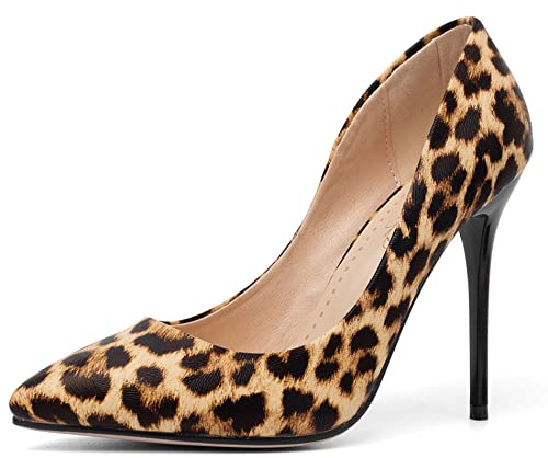 Décolleté a Spillo da Donna, Pompe al Tallone Alto Appuntito Senza Chiusura Scarpe da Festa Eleganti, Numero 34-43