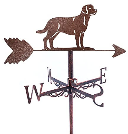 Wetterfahne Retro Jagd Hund Wetterfahne Edelstahl Bauernhof Szene Windrichtung Indikator Montagehalterung Terrasse Hof Outdoor Dach Schuppen Dekor