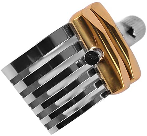 Ligature de Saxophone Embout de Contrôle des Vibrations sans Ligature de Saxophone Installation Simple Reliure Métallique Décorative en Acier Inoxydable pour l'entretien (Ténor)