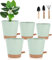 Muxiao Vasi Da Giardino Set Di 5,17.8/16.5/15.2/13.9/12.7cm,Vasi per Piante Autoirriganti Set,Vasi Autoirriganti da Interno con Fori di Drenaggio,Vasi Decorativi Interno Moderni,per Casa e Ufficio