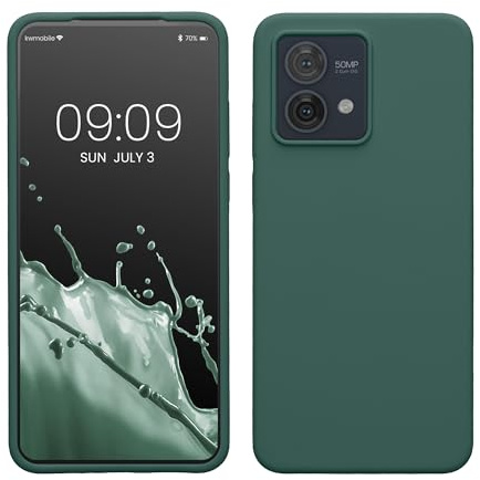 kwmobile Carcasa Compatible con Motorola Moto G84 5G Funda - Case TPU y Silicona antigolpes - Apto Carga inalámbrica - Verde Bosque
