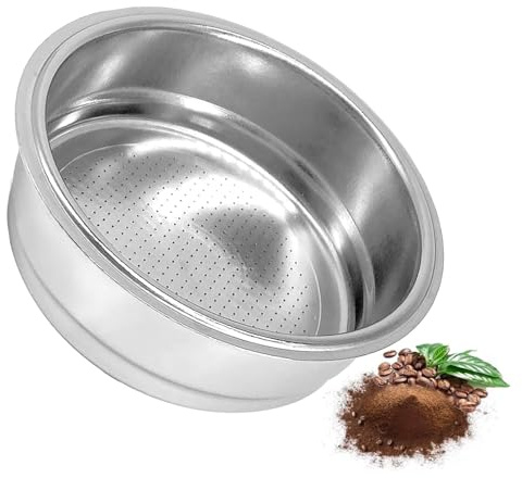 51mm Kaffeesieb Filterkorb Espresso Sieb - Siebträger Zubehör Edelstahl Kaffeefilter kompatibel mit Delonghi Espressomaschine Rückspülfilter Kaffeesieb, Bohrungsgröße 0.3mm (1 Tassen)