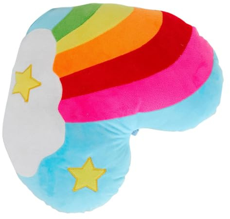 JEWEDECO Herzkissen Regenbogenherzförmiges Plüschkissen aus PP Baumwolle | Kurzplüsch, Liebevoller Stil, für Wohnzimmer und Home Office Zufälliger Stil