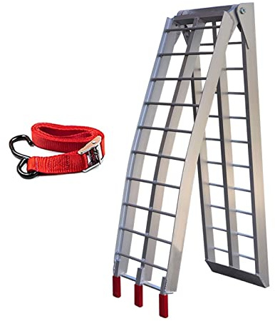 SFNIOKFG Cart Ramp, Aluminum Loading Ramp,with Load Straps,for Pickup Truck, Motorcycle, Lawn Mower, Trailer (Size : 226 * 28 * 5cm)