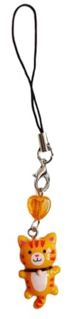 KINSPON Katzen-Anhänger, Handykette, Herzanhänger, Schlüsselanhänger, Handy-Schlüsselband, Harz, Schlüsselanhänger, Tasche, Rucksack, Ornament, Partyschmuck