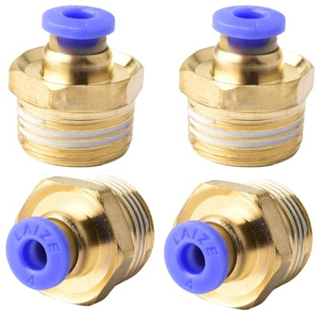 4 unidades de 4 mm 3/8′′ PT rosca exterior recta conectores de empuje manguera de inserción neumática conector rápido