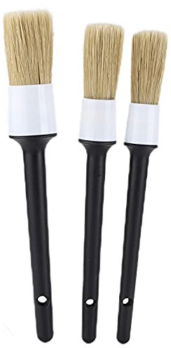 Kit di Pennello per la Pulizia degli Interni 'auto, Pennello per la Pulizia dei di Cinghiale Misti per Griglie della Ruota, Bottoni Interni, Porta a Tazza, con Struttura della