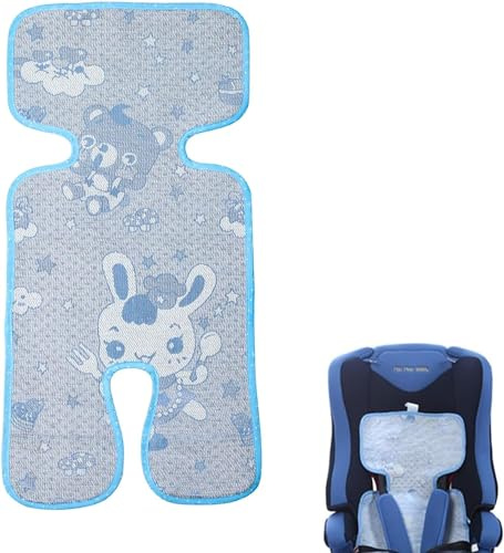 Colchoneta Silla Paseo Universal, Funda de Asiento de Cochecito de Verano, Colchoneta de Cochecito Universal, Funda Carro bebe Verano, Reduce la Sudoración y Mantiene al Niño Fresco, Azul