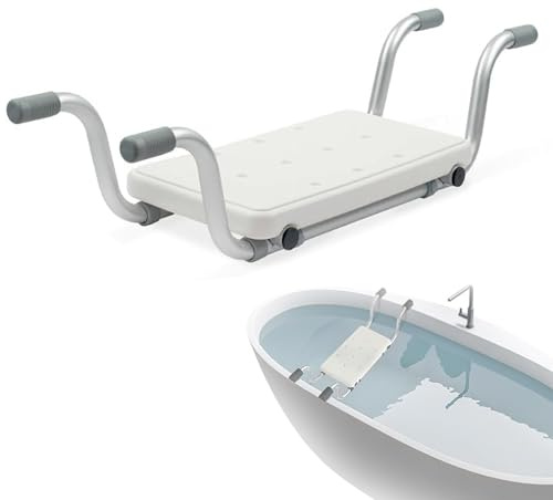 Bath Seat For Elderly,72-82 CM Adjustable Non-Slip Suspended Bath Bench,Max 300lb,Afety Mobility Aid Chair,Lightweight Bath Transfer Board Bath Step for Adults Elderly Disabled Injured
