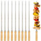 BBQ-Toro Edelstahl Grillspieße mit Holzgriff (10 Stück) | 50 cm | Schaschlikspieße, Grillspieß Set, Grill Skewers | Mangal Schaschlik, Drehspieß, Rotisserie | Grillzubehör, Fleischspieße