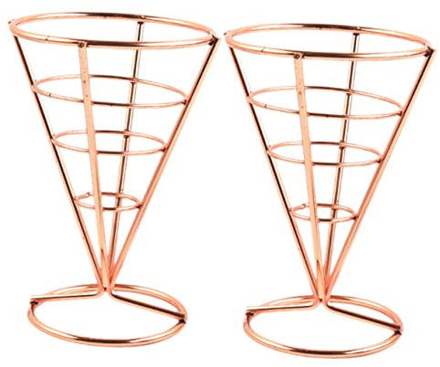 GALPADA 2pcs French Fries Basket Cone Holder Fry Stands for Snack Fried Chicken Display Racks in Kitchen Party