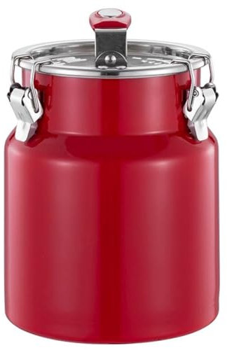 DONGGANSHI Secchio in Acciaio Inossidabile 201, distributore di Cibo Secco con Coperchio sigillato, Contenitore per Snack per Cereali, Noci, Farina d'avena, Rosso, 8 l/2,1 galloni