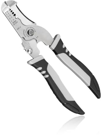 GNHG Pinza Elettricista 2 in 1, Tronchesina Spellafili e Tagliafili, Lama Termotrattata per Taglio Pulito, Ganasce Curve Parallele PCB, Impugnatura Ergonomica, per Fili 10-20 AWG