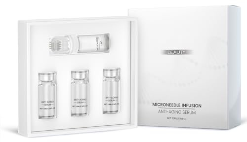 Sistema di Micro Infusione per Viso, Sistema Viso Glamour con Siero, Sistema di Micro Infusione per Labbra, per Tutti i Tipi di Pelle, con 3 Bottiglie di Serum e 1 Rullo