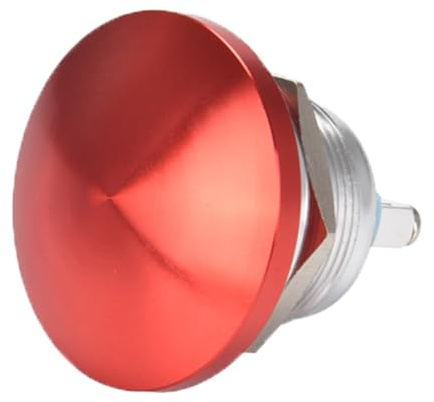 Powice 16mm Not Aus Taster Momentaner Zurücksetzen Schalter aus Edelstahl,Druckschalter Drucktaster 1A/12V/24V/110V/230V,Geeignet für Autos, Zündanlagen, Türklingeln