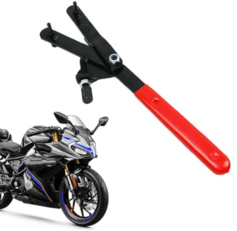 Qkbuza Flywheel Turner Wrench - Motorcycle Flexplate Tool - Heavy Duty Manual Iron Motorcycle Spanner for Scooter Repair Disassembly Engine Turning