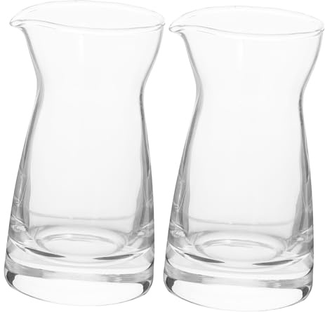 Toyvian Pichet à Crème En Verre 80 Ml Petit Pot à Lait Transparent Lot De 2 Pichet Multifonction Pour Maison Cuisine