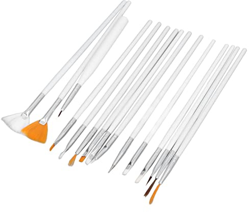 Haofy Cookie Decorating Brush Set, 15 Pieces, Soft Bristles for Cake Painting and Sugar Cookie Design