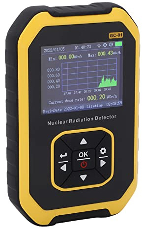 Syrisora Digital Strålningsdetektor Geigerräknare, Realtidsövervakningsmätare för Röntgen, γ, β-detektion med LCD-skärm, Larmfunktion, Lätt ABS