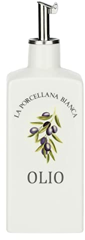 La Porcellana Bianca - Bottiglia Olio, Nylon/A - Conserva, Complementi Tavola - Dosatore Olio - Porcellana - 250 CC; 6x6xh15 cm