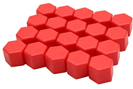 sourcing map 20pcs Red 21mm Car Wheel Nut Lug Hub Covers Bolt Cap Dust Cover Cap Protector