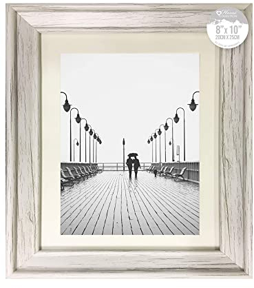 Design Group White Solitaire Shabby Chic Distressed Wood Styrene Photo Frames 8x10