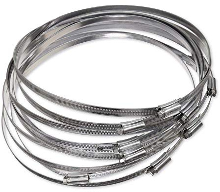 Eclipse Professional Tools ECW1-13 W1 Bolsa de 10 abrazaderas de acero galvanizado de tornillo sinfín de 270-300mm (10 ⅞ - 12)