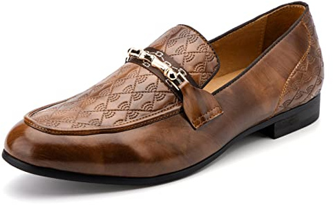 MEIJIANA Herr Loafer Bröllop Mockasiner för Män Herr Läder Mockasin Klassiska Mockasiner, Brun-03, 43 EU (10 UK)