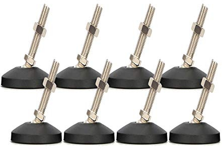 Drenky Möbelfüße Verstellbar, Stellfüße Höhenverstellbar Schwerlast 8 Stück M8 x 30mm Winkel Einstellbar Nivellierfüße mit Kugelgelenk und Einschlagmuttern