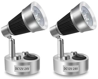 Bonlux 12V LED Spot Leselicht Leselampe mit Schalter USB LED Lampe Interior LED Leuchte 12V Wohnmobil 3W Warmweiß 3000K für Wohnwagen, Boot, Wohnmobil, Camper Reisemobil Caravan 2 Stücke