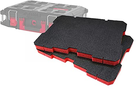Shadow Foam Easy Peel - Caja de herramientas Milwaukee Packout [Paquete doble rojo de 30 mm), espuma personalizable para sistemas modulares Milwaukee Packout | Ideal para organizadores Lean, 5S,Kaizen