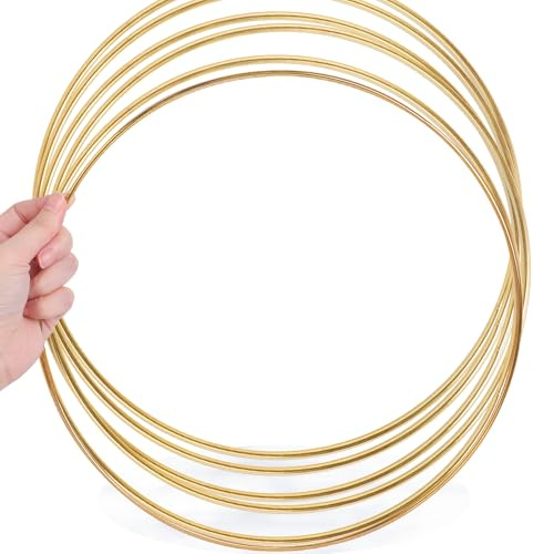 Metallringe zum Basteln - SOSMAR 30cm Große Metall Ringe, Makramee Ringe, Traumfänger Ringe, Kränze Ringe, Blumen Reifen zum aufhängen dekorieren, 6 Stück